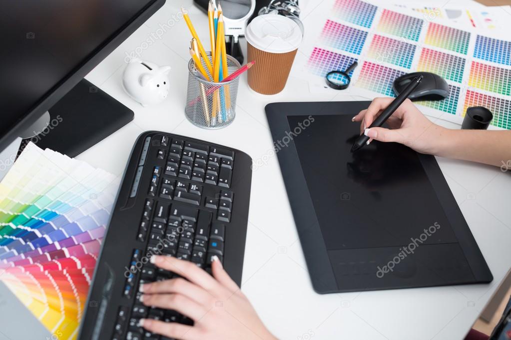 Graphic designer workplace