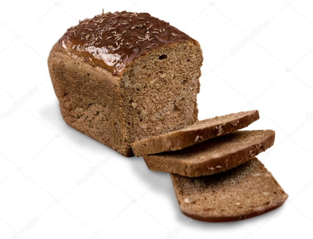 Brown bread loaf  with slices