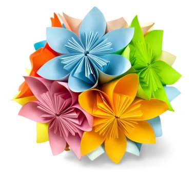 Origami çiçek arka plan üzerinde