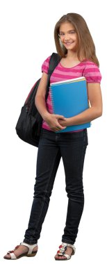 Genç öğrenci kız kitap