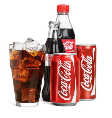 Coca Cola kutu, cam ve şişeler