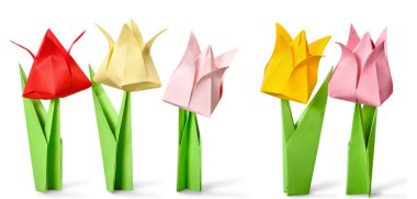 Origami çiçek arka plan üzerinde