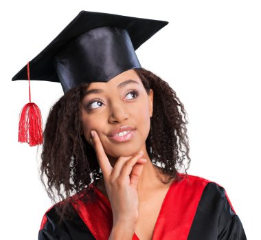 Young Afro American female student  clipart