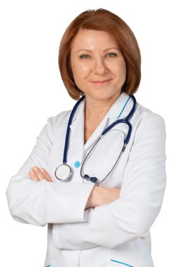 Steteskoplu kadın doktor.