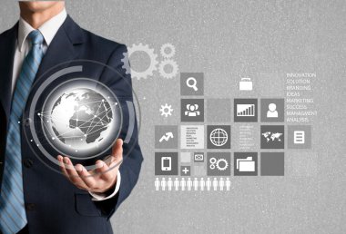 işadamı ve analytics sembolleri