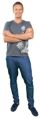  genç ve yakışıklı bir adam poz