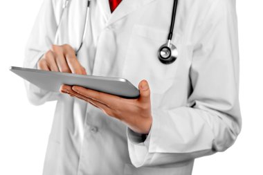 tablet pc ile çalışan doktor