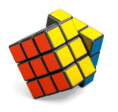 Arka plan üzerinde Rubik küpü. 