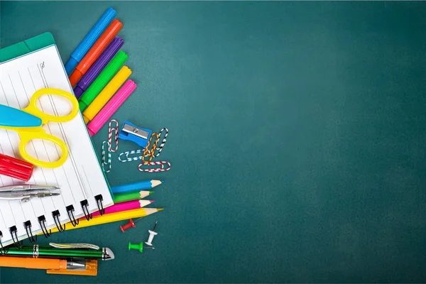 Materiali scolastici colorati — Foto Stock