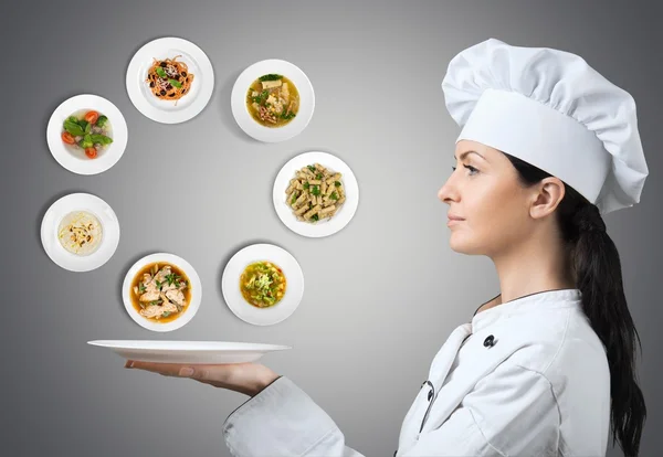 Retrato de una joven chef — Foto de Stock