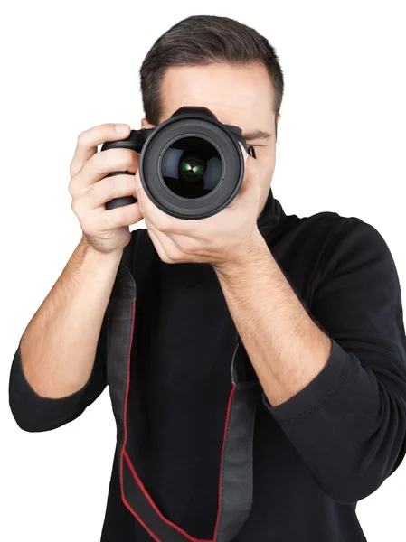 Fotógrafo masculino con cámara — Foto de Stock