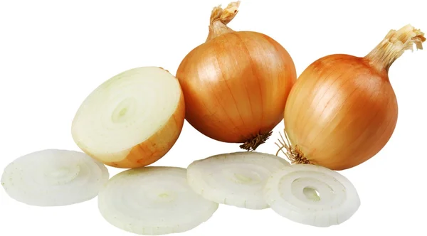 Cut fresh bulbs of onions — Stock Photo, Image