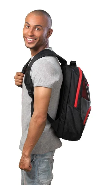 Männlicher Student mit Rucksack — Stockfoto