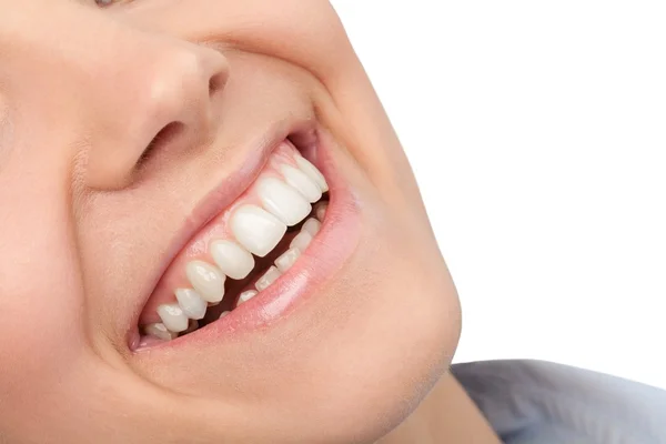 Mujer con dientes blancos sanos —  Fotos de Stock