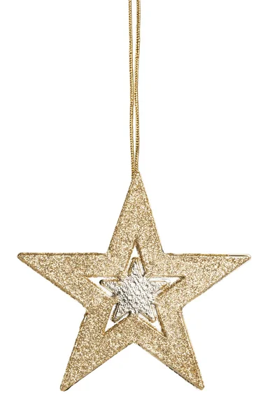 Decoración estrella de Navidad de oro — Foto de Stock