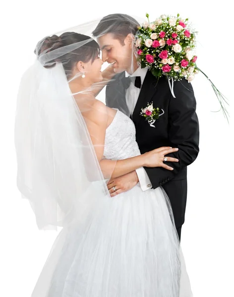 Just married young couple — Stock Photo, Image