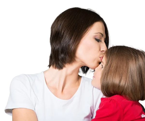 Moeder en dochter knuffelen — Stockfoto