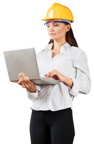 Young student of architecture with laptop — Stock Photo, Image