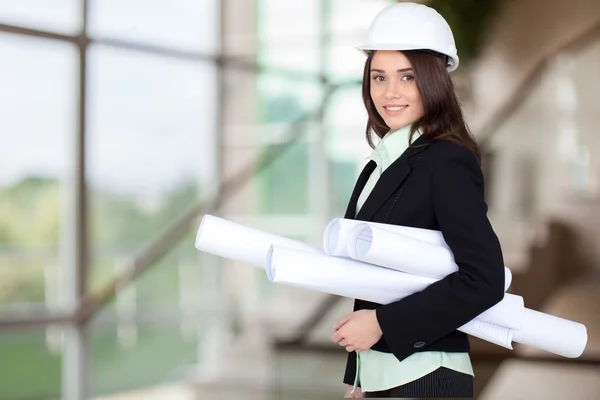 Retrato de joven estudiante de arquitectura — Foto de Stock