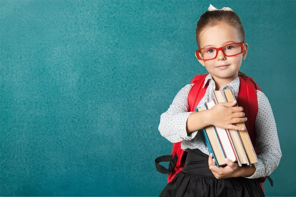 Schattige kleine schoolmeisje — Stockfoto