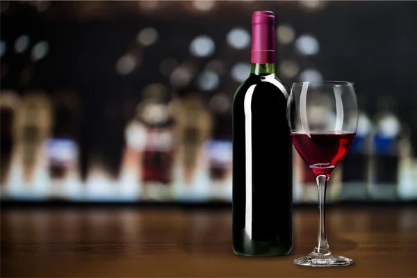 Red wine and  glass — Stock Photo, Image