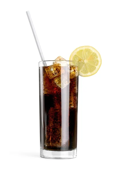 Cola en verre avec glace — Photo