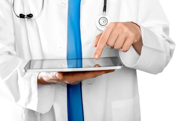 Doctor working with tablet pc — Stock Photo, Image