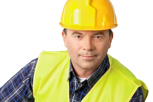 Trabajador masculino en sombrero amarillo —  Fotos de Stock