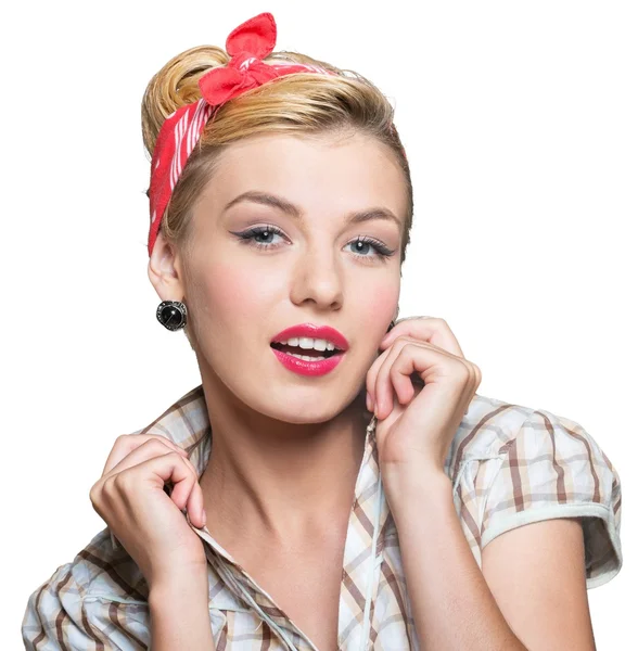 Γυναίκα με pin-up make-up — Φωτογραφία Αρχείου