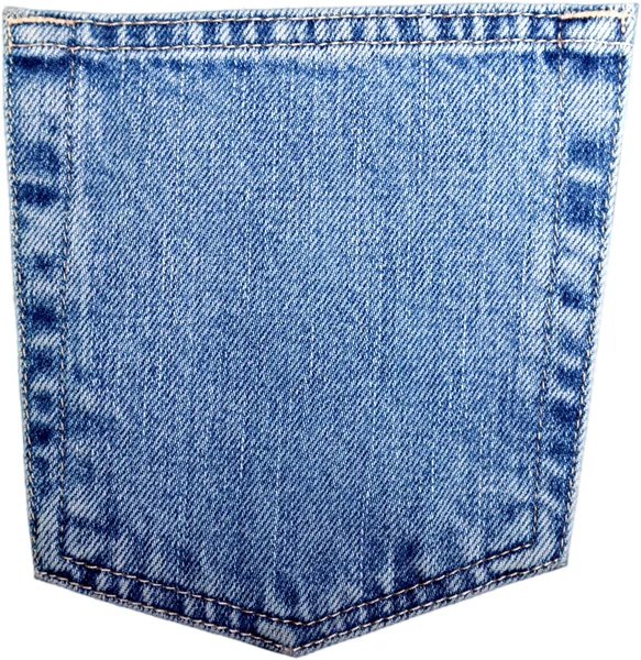 Blue jeans pocket isolated — Stock Photo, Image