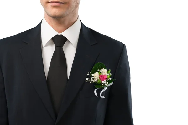 Αρσενικό γαμπρός σε γάμο κοστούμι — Φωτογραφία Αρχείου