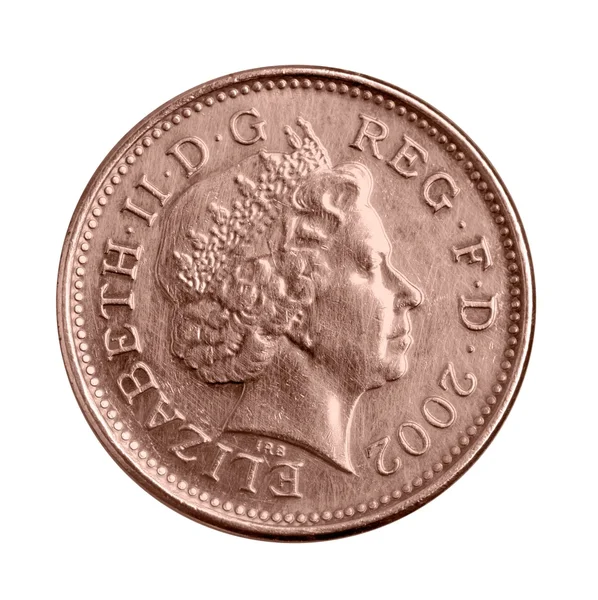 Moeda de bronze britânico velho — Fotografia de Stock