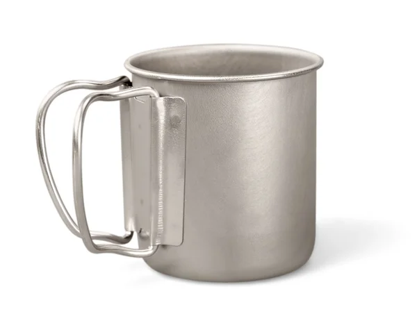 分離された金属のマグカップ — ストック写真