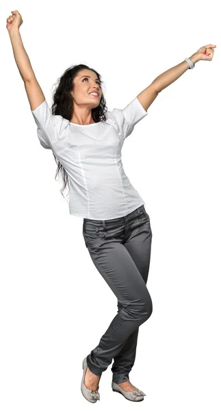 Beautiful girl with arms outstretched — Stock Photo, Image