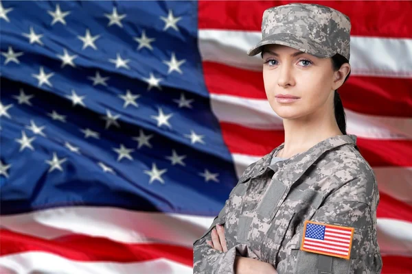 Female US Army Soldier — Stock Photo, Image