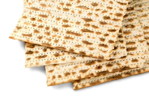 Pain matza sur blanc — Photo