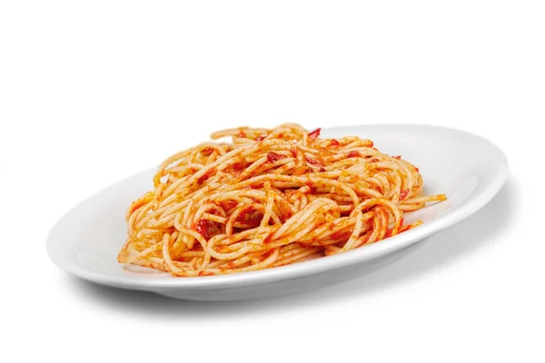 Pasta de espagueti con tomates — Foto de Stock