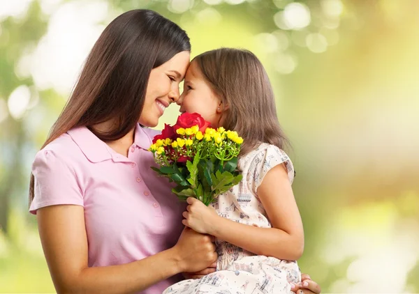 Mother and daughter hugging — Stock Photo, Image