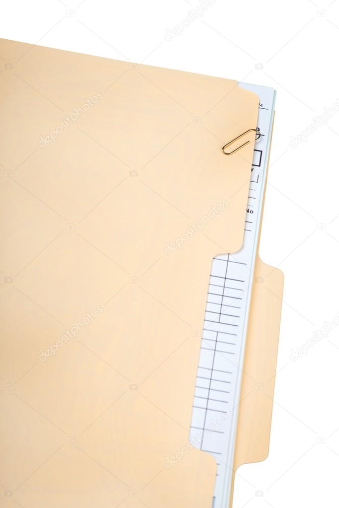 Manila folder with some documents 