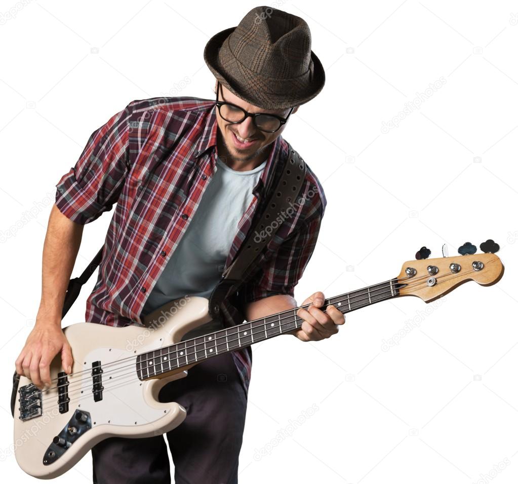 Guitarist playing music