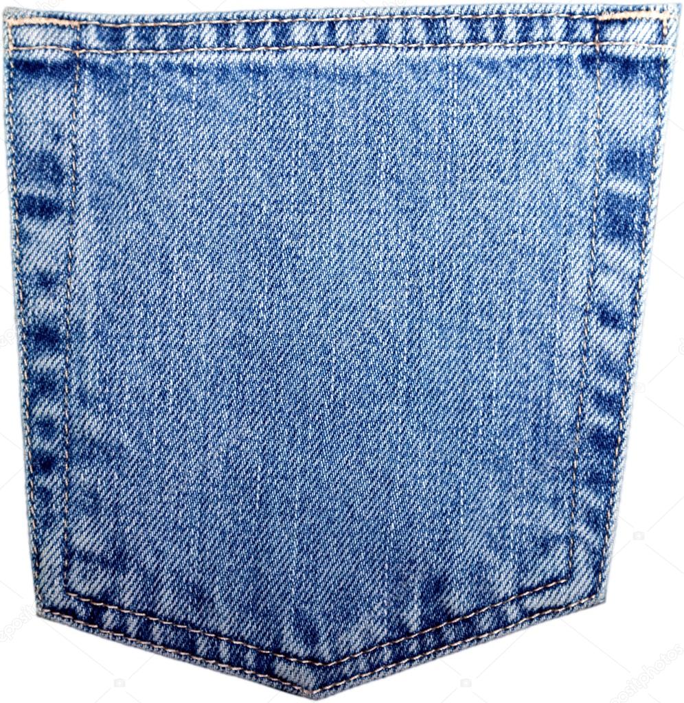 Blue jeans pocket isolated