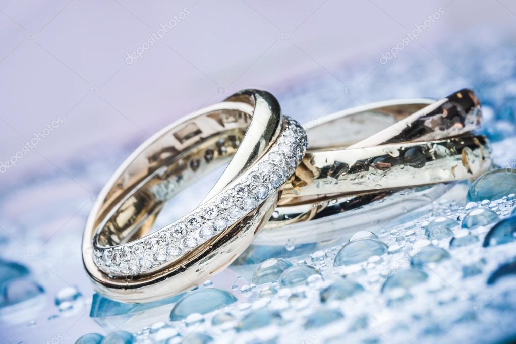 Wedding Rings On Pink Blue Background Stock Illustration 121858456 |  Shutterstock