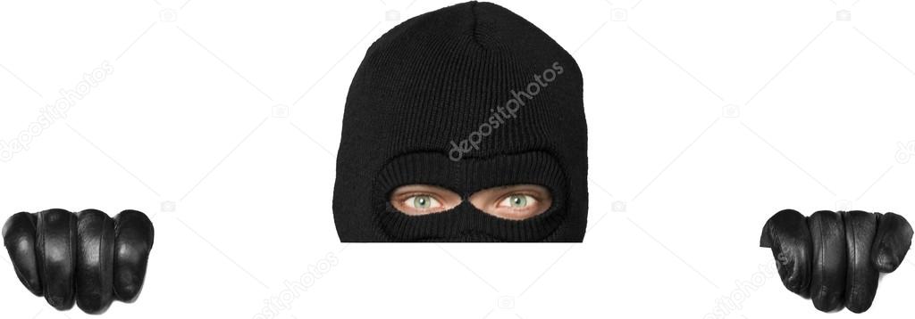 Man in black mask and black clothes