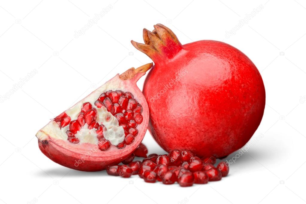Ripe pomegranate fruit isolated 