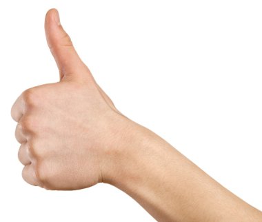 Erkek el başparmak gösterilen