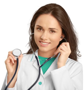 çekici genç kadın doktor