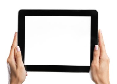 Dijital tablet tutan kadın