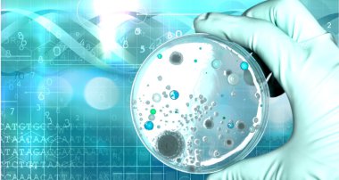 Mikrobiyoloji laboratuvar test bilim adamı elinde
