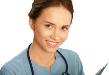 çekici genç kadın doktor