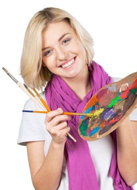 genç kadın ressam 